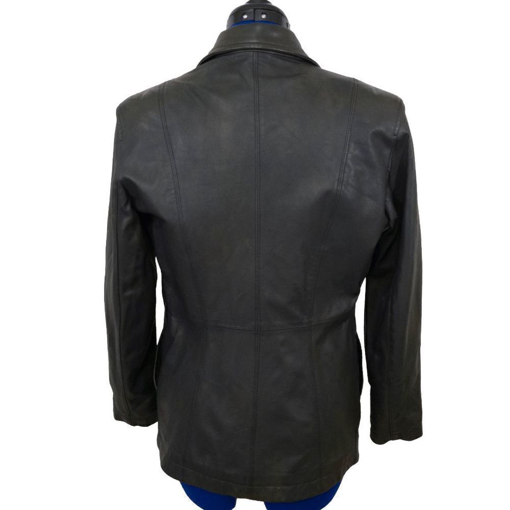DKNY Classic Leather jacket women button - Picture 2 of 5